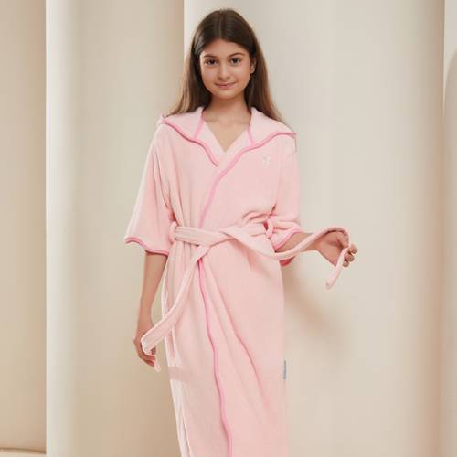 peignoir fille rose